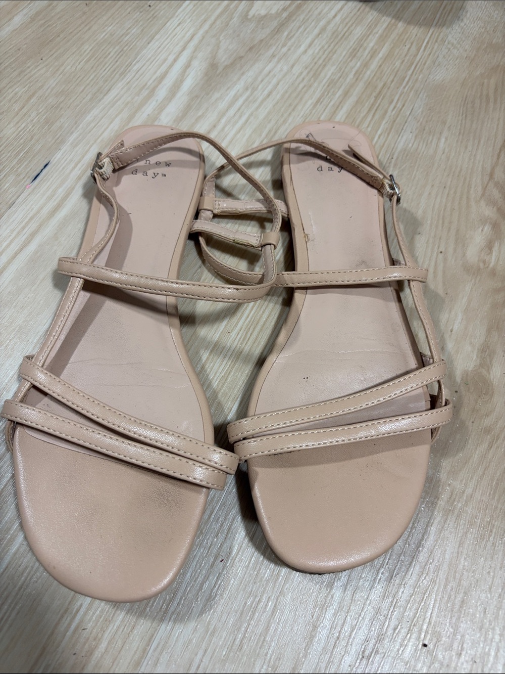 a new day Beige Strappy Flat Sandals